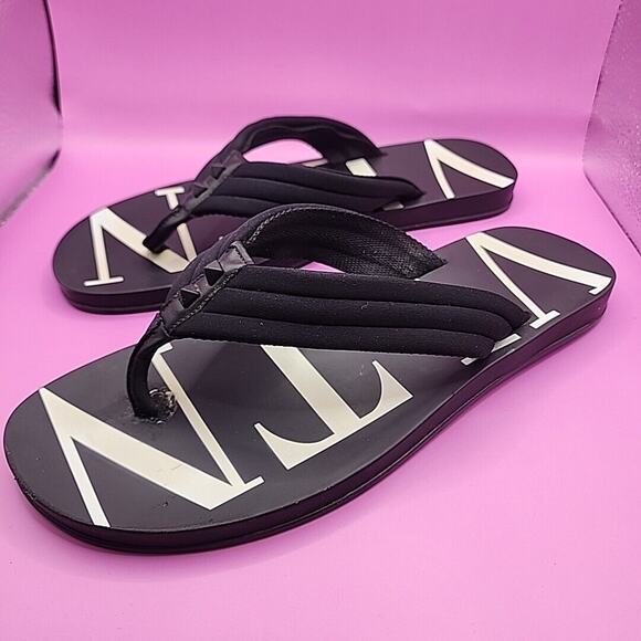 VALENTINO GARAVANI VLTN-Print Flip Flops Size EU 43 / US 10 Read - Picture 5 of 11